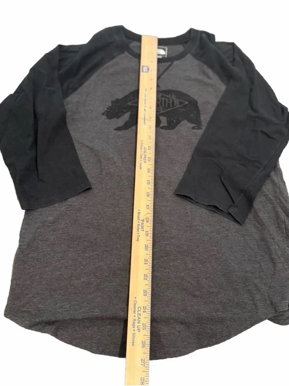 The North Face Gray Body with Black Raglan Long Sleeve Shirt